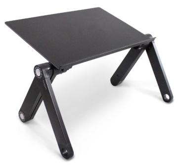 Lavolta Ergonomisch Notebook Laptop Ständer Tisch Bett Frühstück Tablett - Ausklappbare Ebenen - Aluminium - Schwarz - 3